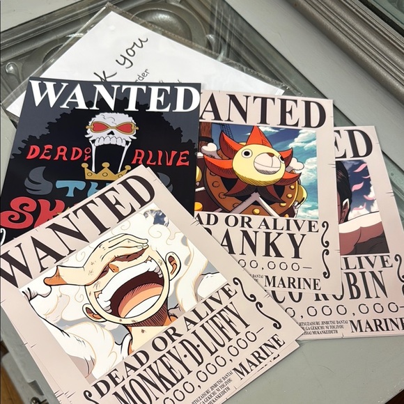 One Piece Set of 10 Wanted Posters 8 x 10 - Picture 2 of 5